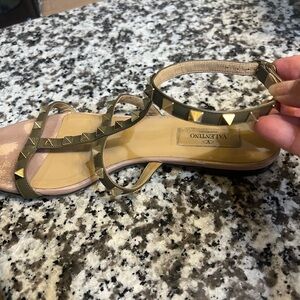 Valentino Rockstud Single-Wrap Gladiator Sandals size 38.5
